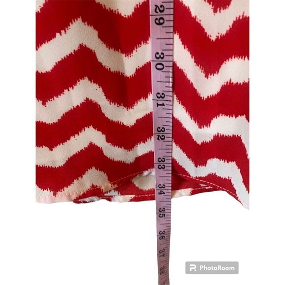Charming Charlie Women's Red & White Zigzag Print Long-Sleeve Shift Dress Size M - Picture 3 of 5